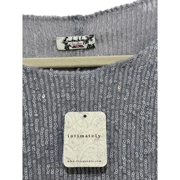 NWT Free People Women's Purple Evening Haze Semi Sheer Long Sleeve Top Size L - Picture 5 of 7